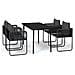 Set Mobili Da Pranzo Per Giardino 5 Pz Nero - Foto miniatura 2