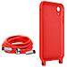 Cover Semirigida Per Iphone Xr Cordino Nylon Intrecciato 80 Cm Rossa - Foto miniatura 2