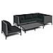 Set Divani Giardino 6 Pz Con Cuscini In Polyrattan Grigio Scuro - Foto miniatura 1