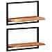 Mensole Parete 2pz 60x25x35 Cm Legno Massello Acacia E Acciaio - Foto miniatura 1