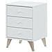Comodino Seattle, Comodino A 3 Cassetti, Tavolino Da Notte, 40x34h56 Cm, Bianco E Rovere - Foto miniatura 2