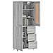 Credenza Grigio Sonoma 69,5x34x180 Cm In Legno Multistrato - Foto miniatura 3