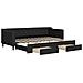 Divano Letto Estraibile con Cassetti Nero 80x200 cm in Tessuto - Foto miniatura 1