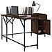 Scrivania Rovere Marrone 141x141x75 Cm In Legno Multistrato - Foto miniatura 3