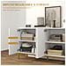 Credenza Moderna A 4 Ante Con Chiusura Ammortizzata E Mensole Regolabili, 140x40x75cm, Bianco E Oro - Foto miniatura 4