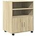 Mobiletto Con Ruote Rovere Sonoma 60x48x81 Cm In Truciolato - Foto miniatura 2