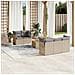 Set Divano da Giardino 6 pz con Cuscini Beige in Polyrattan - Foto miniatura 3