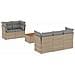 Set Divano da Giardino 6 pz con Cuscini Beige in Polyrattan - Foto miniatura 1