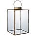 Lanterna Mohali - Ottone - Vetro - 24,5x24,5x42 Cm - Foto miniatura 3