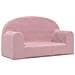 Divano per Bambini a 2 Posti Rosa in Morbido Peluche - Foto miniatura 1