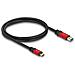 Cavo USB 10 Gbps USB Tipo-A maschio per USB Type-C maschio 1 m metallo rosso - Foto miniatura 1
