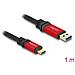 Cavo USB 10 Gbps USB Tipo-A maschio per USB Type-C maschio 1 m metallo rosso - Foto miniatura 2