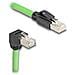 Cavo di rete RJ45 Cat. 6A maschio per maschio angolato verso l'alto SF /UTP adatto per catene portacavi PUR (TPU) 2 m verde - Foto miniatura 1