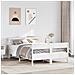 Letto Senza Materasso Bianco 150x200 Cm Legno Massello Di Pino - Foto miniatura 1