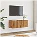 Mobili Tv A Parete 2pz Rovere Artigianale 80x30x30 Cm - Foto miniatura 1