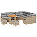 Set divani giardino  da 12 pezzi con cuscini in rattan poliestere beige, Set da pranzo giardino  da 3 pezzi con cuscini in rattan poliestere beige, Divano giardino  da 2 posti con cuscini in rattan poliestere beige - Foto miniatura 1