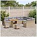 Set divani giardino  da 12 pezzi con cuscini in rattan poliestere beige, Set da pranzo giardino  da 3 pezzi con cuscini in rattan poliestere beige, Divano giardino  da 2 posti con cuscini in rattan poliestere beige - Foto miniatura 3