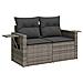Set Divano Giardino 10 pz con Cuscini Grigio Chiaro Polyrattan - Foto miniatura 3