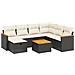 Set Divani da Giardino con Cuscini 8 pz Nero in Polyrattan - Foto miniatura 1