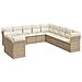 Set Divani da Giardino 11 pz con Cuscini Beige in Polyrattan - Foto miniatura 1