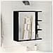 Armadio Specchio per il Bagno  Nero Rovere 62,5x20,5x64cm in Legno Ingegnerizzato - Foto miniatura 2
