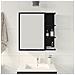 Armadio Specchio per il Bagno  Nero Rovere 62,5x20,5x64cm in Legno Ingegnerizzato - Foto miniatura 4