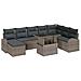 Set Divano da Giardino 9 pcs Grigio Poly Rattan - Foto miniatura 1
