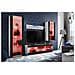 Komodee, Set Di Mobili Porta TV Tivoli Medio RTV, White /Black, LED RGB, Larghezza 245 cm x Altezza 159 cm x Profondità 35 cm, Per soggiorno, Camera da letto - Foto miniatura 2