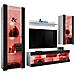 Komodee, Set Di Mobili Porta TV Tivoli Medio RTV, White /Black, LED RGB, Larghezza 245 cm x Altezza 159 cm x Profondità 35 cm, Per soggiorno, Camera da letto - Foto miniatura 1