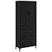 Credenza con cassetto 2 pcs Rovere Nero Legno multistrato - Foto miniatura 1