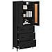 Credenza con cassetto 2 pcs Rovere Nero Legno multistrato - Foto miniatura 3