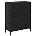Credenza con cassetto 2 pcs Rovere Nero Legno multistrato - Foto miniatura 6