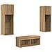 Mobiletti TV da Parete 4 pcs Rovere Nero 40 x 30 x 30 cm - Foto miniatura 1
