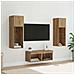 Mobiletti TV da Parete 4 pcs Rovere Nero 40 x 30 x 30 cm - Foto miniatura 2