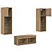 Mobiletti TV da Parete 4 pcs Rovere Nero 40 x 30 x 30 cm - Foto miniatura 8