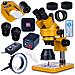 Mikroscopio Trinoculare 7-45x Con Fotocamera C-mount 16mp 4k + Lente Barlow 0.5x + Illuminatore Led 56x | Set Professionale Per Ispezione Elettronica - Foto miniatura 1