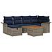 Set Divano da Giardino con cuscino 7 pcs Grigio Poly Rattan - Foto miniatura 1