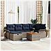 Set Divano da Giardino con cuscino 7 pcs Grigio Poly Rattan - Foto miniatura 2