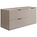 Mobile sottolavabo 120 cm, Bianco scanalato, Piano e ripiano in rovere, FLOW - Foto miniatura 1