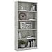 Libreria 5 Ripiani Grigio Cemento 80x24x175cm Legno Multistrato - Foto miniatura 3