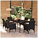 Set Mobili Da Pranzo Da Giardino Con Cuscini 7 Pz Nero - Foto miniatura 1