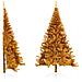 Albero di Natale Artificiale a Metà con Supporto Oro 240 cm PET - Foto miniatura 1