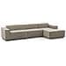 Divano Fisso Raffaella, Divano Componibile A 4 Posti Con Penisola Destra, 100% Made In Italy, Sofà Moderno In Tessuto, Cm 340x170h70, Tortora - Foto miniatura 2