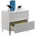 Comodino Nashville, Comodino A 2 Cassetti, Tavolino Da Notte, Comò Basso Per Camera Da Letto, 50x34h49 Cm, Bianco Lucido - Foto miniatura 4