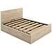 Letto Matrimoniale Piglione, Sommier Giroletto Rete Inclusa, Struttura Letto Contenitore Per Materasso Di 150x190 Cm, 197x158h95 Cm, Rovere - Foto miniatura 2