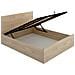 Letto Matrimoniale Piglione, Sommier Giroletto Rete Inclusa, Struttura Letto Contenitore Per Materasso Di 150x190 Cm, 197x158h95 Cm, Rovere - Foto miniatura 4