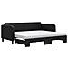 Divano Letto Estraibile Con Materassi Nero 90x190 Cm In Tessuto - Foto miniatura 1