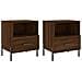 Comodini 2 Pz Rovere Marrone 40x35x47,5 Cm In Legno Multistrato - Foto miniatura 2