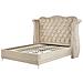 Letto Con Rete A Doghe Velluto Beige 180 X 200 Cm Ayette - Foto miniatura 2