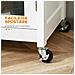 Carrello da Cucina Multiuso con 4 Ruote, in Legno Bianco, 67x48x86.5cm - Foto miniatura 5